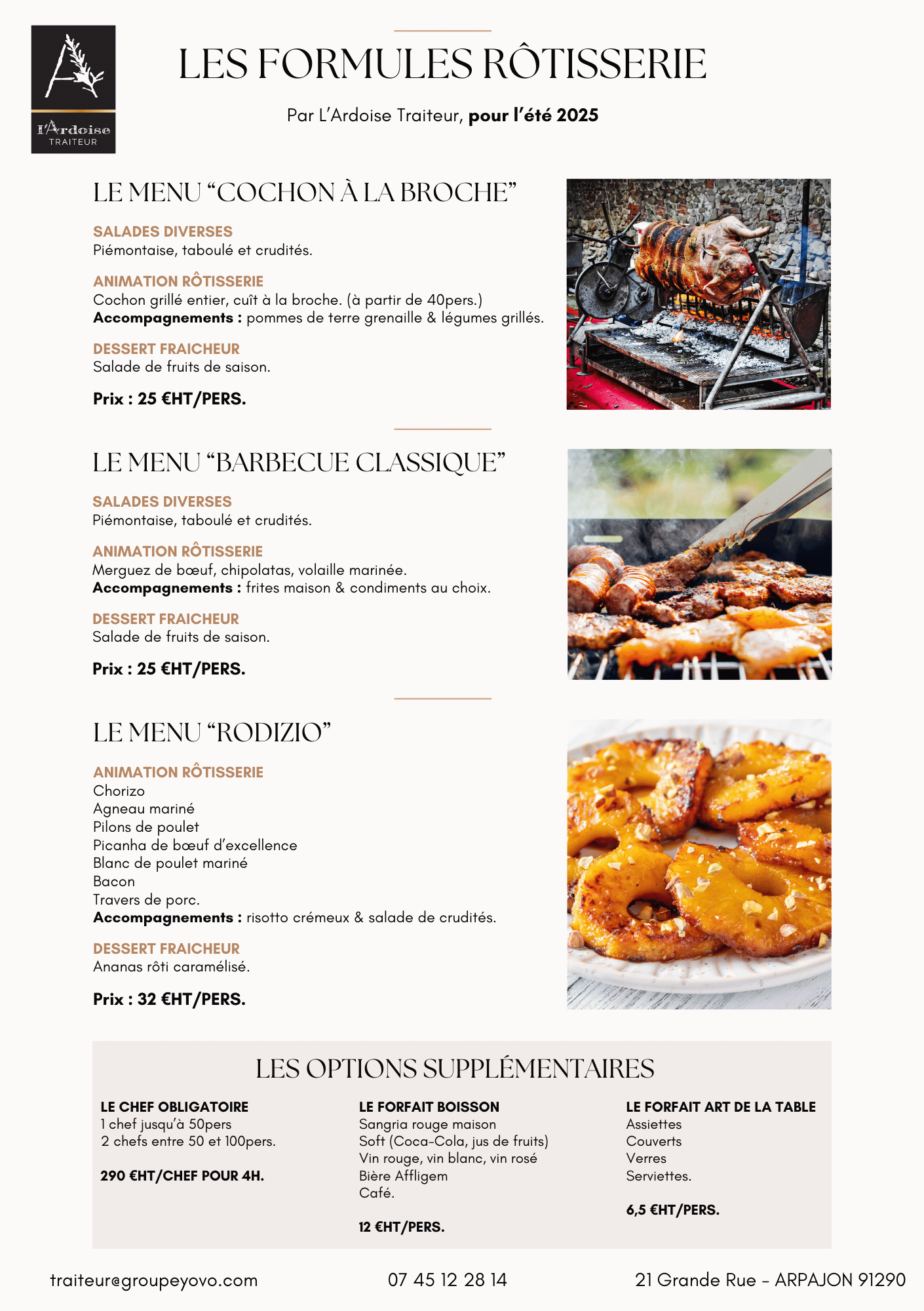 Les formules rôtisserie - L'Ardoise Traiteur Les formules rôtisserie - L'Ardoise Traiteur