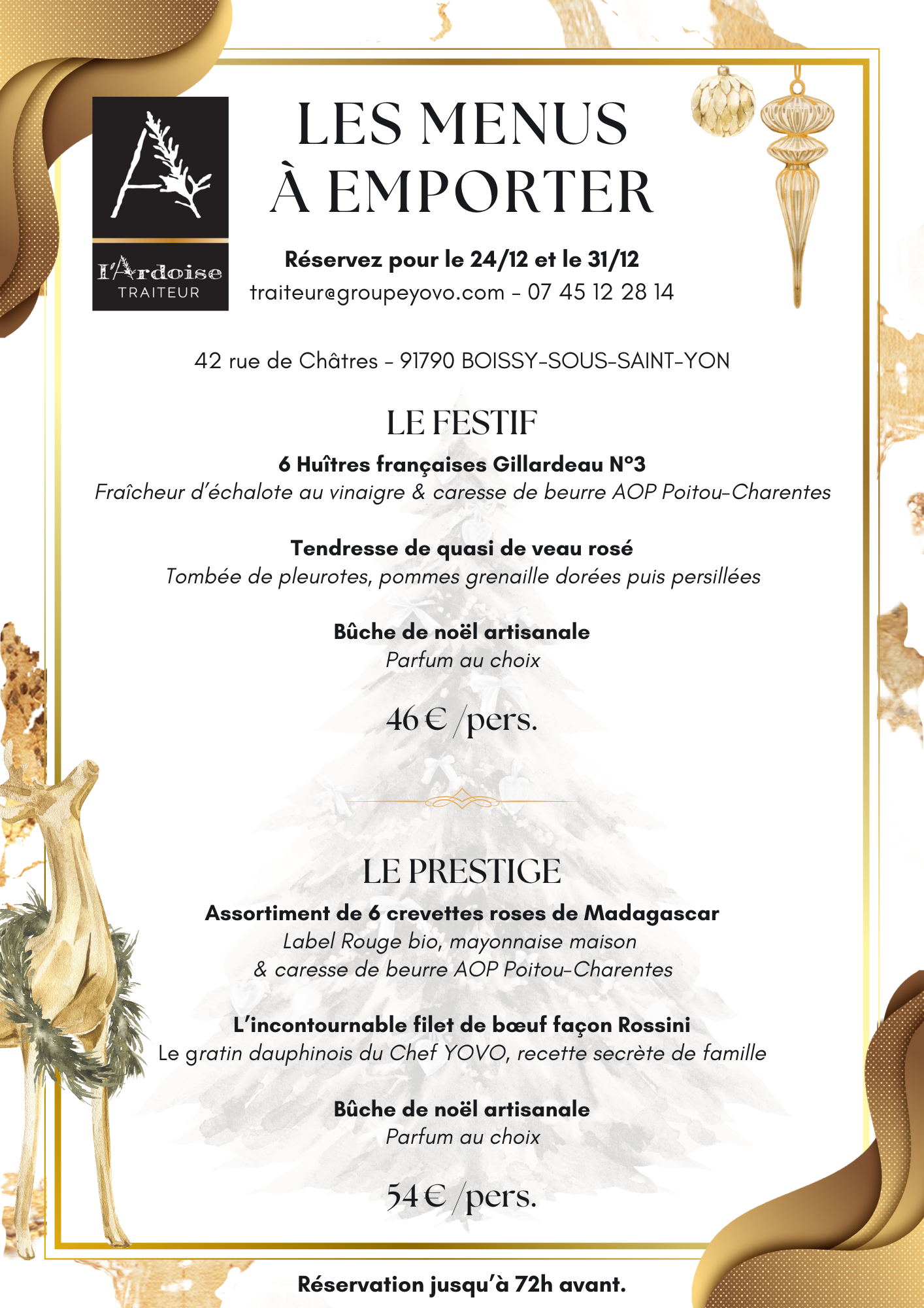 Menus de fêtes à emporter - Part 2