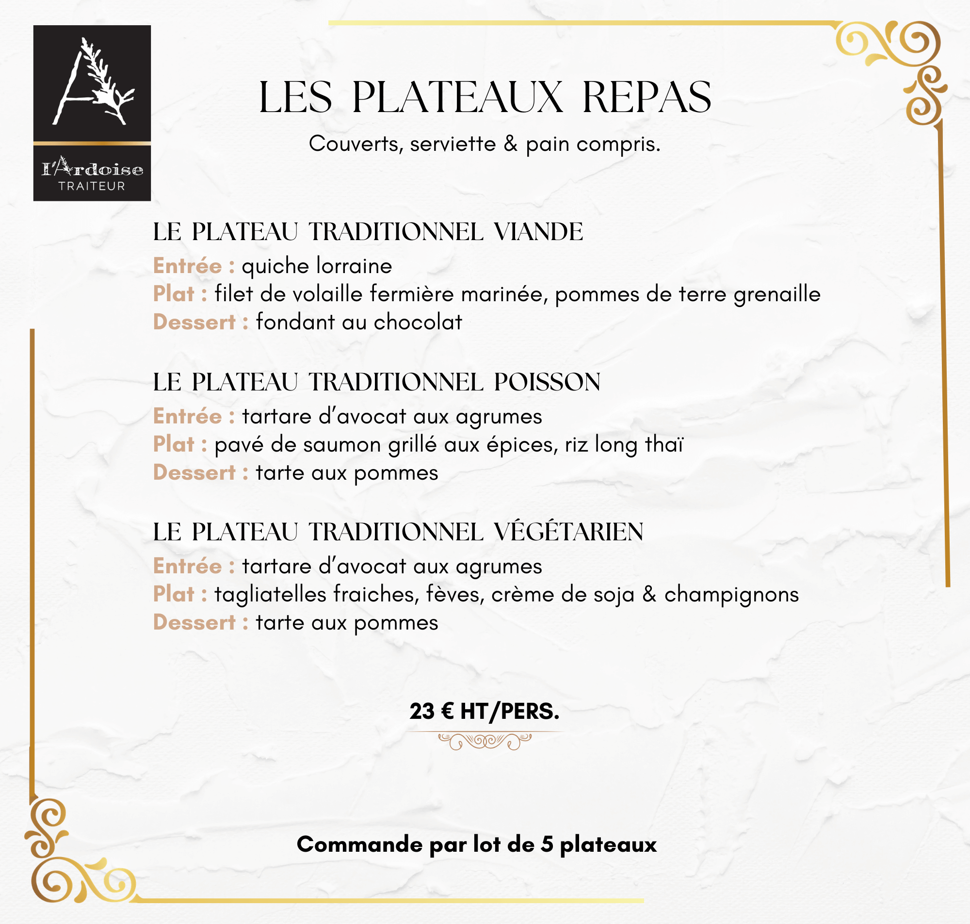 Les menus "traditionnel"