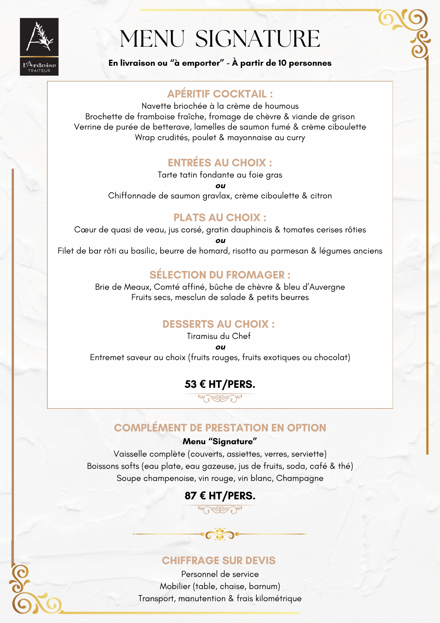 Le menu "Signature"