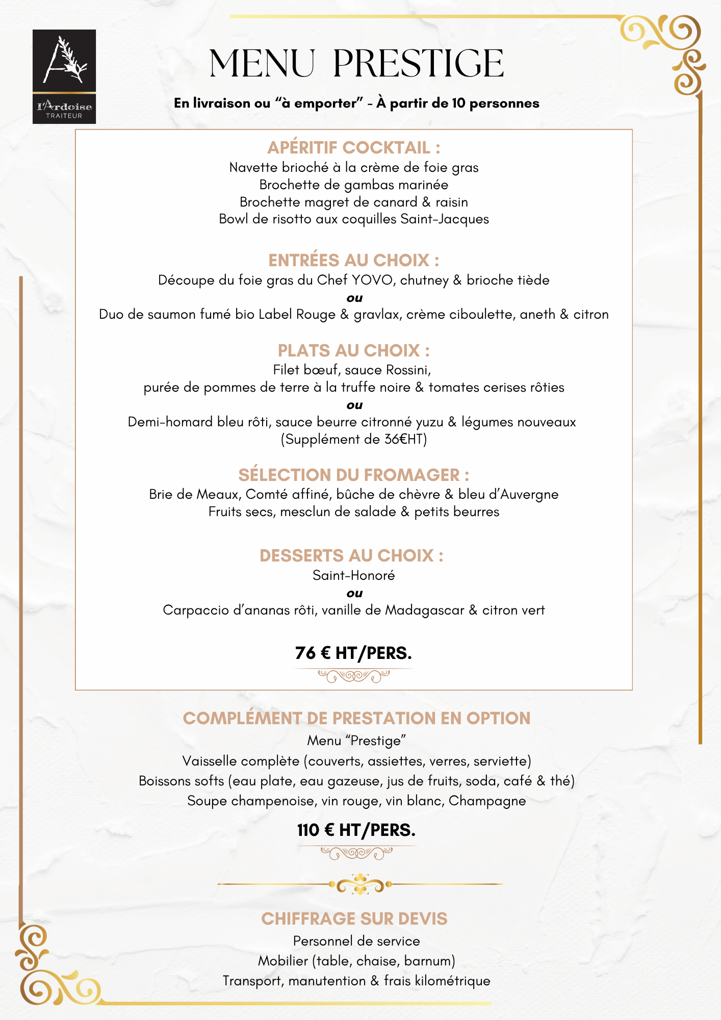 Le menu "Prestige"